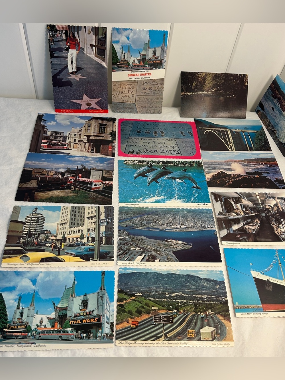 Vintage Hollywood California Souvenir Postcard 16 cards Star Wars 60s 70s MCM